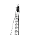 Miniatyrbillede 2 af 2: Buksekæde Pyramid læder Silver