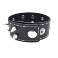 Miniatyrbilde 2 av 2: Svart armbånd med spisse nagler Black