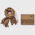 Miniatyrbild 1 av 2: Brun/Beige Viscose sjal - Coffe dark Brun