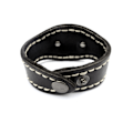 Miniatyrbillede 2 af 3: Sort læderarmbånd med dødningehoved Black