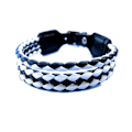 Miniatyrbillede 1 af 2: Læderarmbånd flettet sort og hvid White