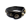 Miniatyrbillede 2 af 3: Sort læder armbånd monster og ringr Black