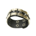 Miniatyrbillede 1 af 2: Sort læderarmbånd med nitter Silver