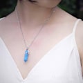 Miniatyrbillede 1 af 2: Kristall Halsband Hexagonal Turquoise