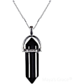 Miniatyrbillede 3 af 3: Kristall Halsband Hexagonal Black
