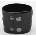 Miniatyrbild 3 av 3: Läderarmband med snitt Svart