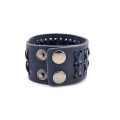 Miniatyrbillede 2 af 2: Sort læder armbånd Black