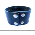 Miniatyrbillede 2 af 3: Læderarmbånd flettet - sort læder Black