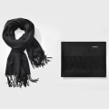 Miniatyrbillede 1 af 2: Viscose sort sjal Black