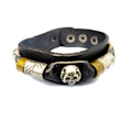 Miniatyrbillede 1 af 3: Sort læder armbånd monster og ringr Black