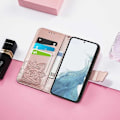 Miniatyrbillede 5 af 8: Samsung S23 FE Pung-etui PU-læder 4-LOMMES Motiv Sommerfugl