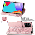 Miniatyrbild 5 av 11: Samsung A53 5G Plånboksfodral PU-Läder 4-FACK Motiv Fjäril Rosa guld