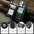 Miniatyrbillede 8 af 9: CaseMe Shockproof Cover Kortholder Stander 4-rums iPhone 14 Pro Max Sort