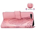 Miniatyrbillede 5 af 8: iPhone 7 Plus / 8 Plus Pung-etui PU-læder 4-LOMMES Motiv Sommerfugl Rosenguld