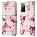 Pikkukuva 6 / 6: Samsung S20 FE (2020 & 2022) Trendikäs lompakkokotelo Sparkle 4-FACK Rosa