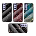 Miniatyrbillede 1 af 5: Samsung S21 Marble Shell 9H hærdet glas bagside glas bagside V2 Green Emerald Green