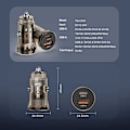 Miniatyrbillede 2 af 8: 2-ports kompakt USB-C biloplader 45W PD20W & QC 3.0 Transparent