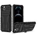 Miniatyrbillede 1 af 9: iPhone 12 Pro Max Slagfast Shell Kickstand & kortrum ThinArmor V3 Black