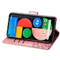 Miniatyrbillede 5 af 7: Google Pixel 4a 5G Wallet Case PU Læder 4-BAG Motiv Butterfly Pink gold