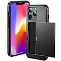 Miniatyrbillede 1 af 5: iPhone 13 Pro Max stødsikkert dækselkortrum StreetWise - Sort Black