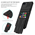 Miniatyrbillede 2 af 9: iPhone 7 Plus / 8 Plus Shockproof Shell Kickstand & Card Compartment ThinArmor V3 Black