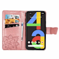 Miniatyrbild 2 av 5: Google Pixel 4a 4G Plånboksfodral PU-Läder 4-FACK Motiv Fjäril Rosa guld