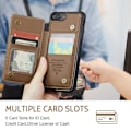 Miniatyrbild 6 av 8: CaseMe Stöttåligt Skal Korthållare Stativ 4-Fack iPhone 7 Plus / 8 Plus Brun