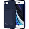 Miniatyrbild 6 av 7: iPhone 7 / 8 / SE (2020 & 2022) Gummibelagd Stöttåligt Skal med Kortfack Liquid Marinblå