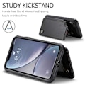 Miniatyrbillede 5 af 8: CaseMe Shockproof Cover Kortholder Stander 4-rums iPhone XR Sort