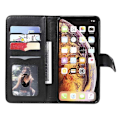 Miniatyrbild 1 av 6: iPhone XS Max Praktisk Plånboksfodral med 11-Fack Array V2 Svart