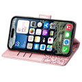 Miniatyrbild 5 av 6: iPhone 16 Plånboksfodral PU-Läder 4-FACK Motiv Fjäril