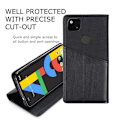 Miniatyrbild 7 av 8: Google Pixel 4a 5G Elegant Fodral i PU-Läder med RFID Block Svart