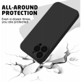 Miniatyrbild 4 av 5: iPhone 15 Pro Max Gummibelagd Mattsvart Skal Kameraskydd Liquid