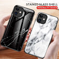 Miniatyrbillede 3 af 7: iPhone 14 Plus Marble Shell 9H hærdet glas bagside glas bagside V2 MultiColor Svart/Guld