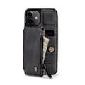 Pikkukuva 4 / 10: iPhone 12 Mini Cover -korttipidike ja vetoketju 3-POCKET CaseMe Flippr Black