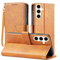Miniatyrbillede 1 af 4: Samsung S24 Pung Etui PU Læder 4 RUMMER - Lysebrun