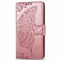 Pikkukuva 1 / 6: OnePlus Nord N10 -lompakkokotelo PU-nahkainen 4-TASKUN motiiviperhonen Pink gold