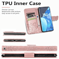 Miniatyrbillede 8 af 11: OnePlus 9 Pro Wallet Case PU Læder 4-LOMMES Motiv Butterfly Pink gold