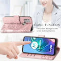 Miniatyrbillede 10 af 11: Motorola G30 Pung Etui PU Læder 4-LOMMES Butterfly Motiv Pink gold