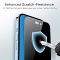 Miniatyrbild 3 av 6: 2-PACK iPhone 14 Pro Privacy Härdat glas 0.26mm 2.5D 9H Transparent
