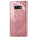 Miniatyrbillede 2 af 8: Samsung S10e tegnebog etui PU læder 4-LOMMES Motiv Sommerfugl Lila