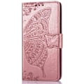 Pikkukuva 1 / 8: iPhone X / XS -lompakkokotelo PU-nahkainen 4-POCKET Motif Butterfly Rosenguld