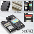 Miniatyrbillede 4 af 8: CaseMe Shockproof Cover Kortholder Stander 4-rums Samsung S20 Sort