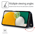 Miniatyrbild 5 av 10: Samsung A13 5G / A04s Stöttåligt Skal Korthållare 3-FACK Flippr Svart
