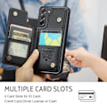 Miniatyrbild 6 av 7: CaseMe Stöttåligt Skal Korthållare Stativ 4-Fack Samsung S21 FE Svart