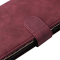 Miniatyrbild 7 av 10: Samsung S22 Ultra Multifunktionellt Plånboksfodral Zipper 8-Fack Vinröd