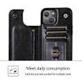 Miniatyrbild 4 av 9: iPhone 13 Mini Stöttåligt Skal Korthållare 3-FACK Flippr Svart