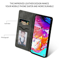 Pikkukuva 2 / 7: Samsung A70 Flip Case Card Lokero Mokka Black