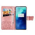 Miniatyrbillede 3 af 6: OnePlus 7 Pro / 7T Pro tegnebog etui PU læder 4-BAG Motiv sommerfugl Pink gold