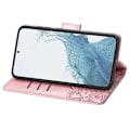 Miniatyrbillede 3 af 8: Samsung S23 Pung-etui PU-læder 4-LOMMES Motiv Sommerfugl Pink gold